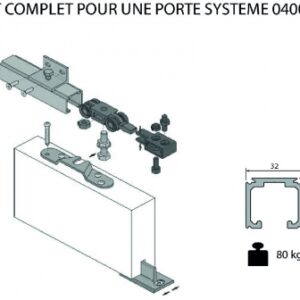 Kit complet pour une porte système 0400 - kit rail lg. disponible abidjan cote d'ivoire.