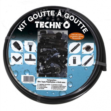 Kit gag de goutte à goutte pour système d'arrosage 25 m 13x16 mm tout équipé. disponible abidjan cote d'ivoire.