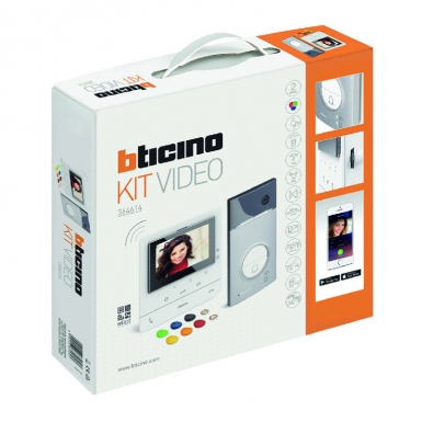 Kit portier vidéo couleur classe 100x connecté avec écran 5pouces, contrôle d'accès par badges et boucle inductive blanc. disponible abidjan cote d'ivoire.