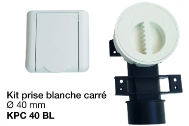 Kit prise blanche carrée " kpc 40 bl " ø 40 mm + accessoires - dim. disponible abidjan cote d'ivoire.
