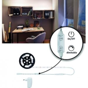 Kit strip simpled power 1,5 m blanc neutre 17 w 1650 lm 4000°k avec revêtement avec variateur à fil. disponible abidjan cote d'ivoire.