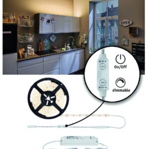 Kit strip simpled power 3 m blanc chaud 33 w 3300 lm 3000°k avec revêtement avec variateur à fil. disponible abidjan cote d'ivoire.