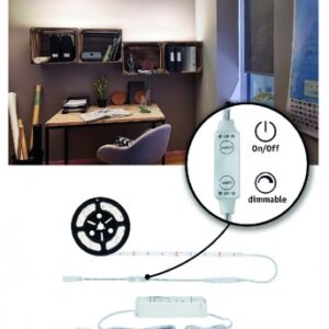 Kit strip simpled power 3 m blanc neutre 33 w 3300 lm 4000°k avec revêtement avec variateur à fil. disponible abidjan cote d'ivoire.