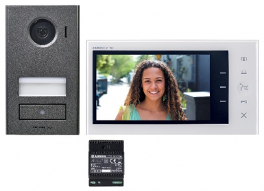 Kit vidéo platine saillie avec moniteur écran 7" - 2 fils intégral - réf : jvs1v. disponible abidjan cote d'ivoire.