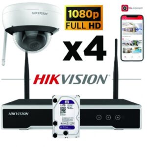 Kit wifi, 4 dômes 2mp 1 nvr 4 voies ddr 1to. disponible abidjan cote d'ivoire.