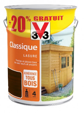 Lasure bois classique incolore - 5 l (+ 20 %). disponible abidjan cote d'ivoire.