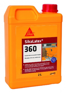 Latex multi-usages sikalatex-360 - additif pour mortiers et enduits, primaire d'adhérence pour mortier et mortiers-colle, cure sans ponçage pour béton et mortiers - 2 l. disponible abidjan cote d'ivoire.
