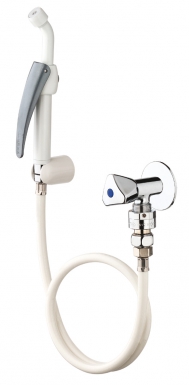 Lave bassin robinet tête à clapet - douchette à manette 45° époxy blanc. disponible abidjan cote d'ivoire.