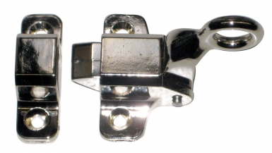 Loqueteau de vasistas à douille articulé à oeil métal chromé platine 47x22 mm. disponible abidjan cote d'ivoire.