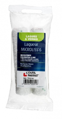 Lot de 2 mini-manchons laqueurs microliss' 6 microfibre polyester tissé 6 mm - 110 mm. disponible abidjan cote d'ivoire.
