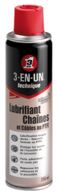 Lubrifiant chaînes et câbles au ptfe - technique 3 en un - aérosol 250 ml. disponible abidjan cote d'ivoire.