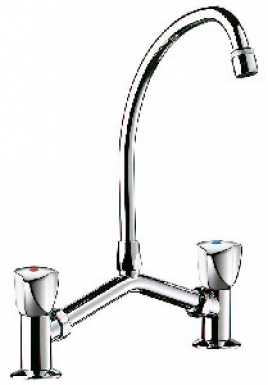 Mélangeur lavabo 2 trous d2558 - bec col de cygne orientable - entraxe de 100 à 240 mm - chromé. disponible abidjan cote d'ivoire.