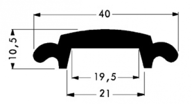 Main courante 40x10,5 mm poids = 1. disponible abidjan cote d'ivoire.