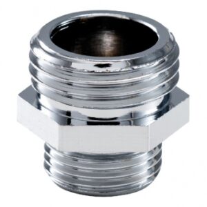 Mamelon de réduction double mâle laiton chromé - filetage 20 x 27 / 15 x 21. disponible abidjan cote d'ivoire.