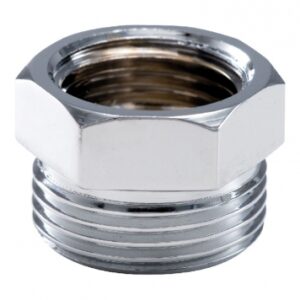 Mamelon de réduction mâle femelle laiton chromé - filetage 15 x 21 / 12 x 17. disponible abidjan cote d'ivoire.