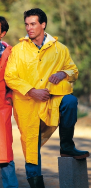 Manteau de pluie "305" vert, cousu soudé pvc/polyester pvc - taille moyenne. disponible abidjan cote d'ivoire.