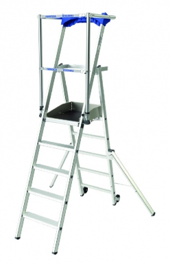 Marchepied à plate-forme sécurisé raptor - aluminium 6 marches h repliée 2,78 m h plancher/plateforme 1,40 m - poids 22,5 kg - h accés/travail 3,40 m. disponible abidjan cote d'ivoire.