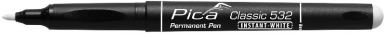 Marqueur permanent pica classic - blanc - pointe ogive 1-2 mm. disponible abidjan cote d'ivoire.