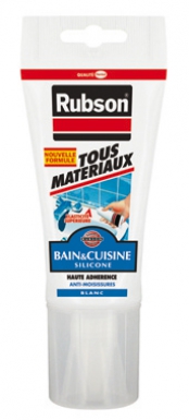 Mastic bain & cuisine - silicone tous matériaux - translucide - tube souple 150 ml. disponible abidjan cote d'ivoire.