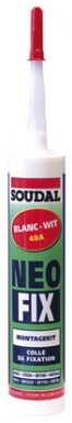 Mastic-colle de fixation "neofix" - blanc - bois, brique, béton, métal - cart. disponible abidjan cote d'ivoire.