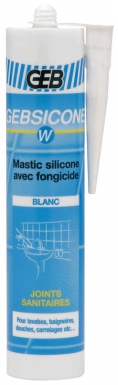 Mastic gebsicone w silicone acétique avec fongicide - étanchéité - blanc - cart. disponible abidjan cote d'ivoire.