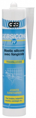 Mastic gebsicone w silicone acétique avec fongicide - étanchéité - transparent - cart. disponible abidjan cote d'ivoire.