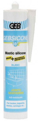 Mastic gebsicone w2 silicone neutre avec fongicide - étanchéité - transparent - cart. disponible abidjan cote d'ivoire.