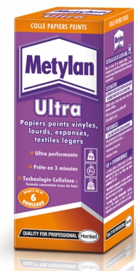 Metylan ultra - colle pour papiers vinyls lourds expansés, textiles légers- 200 gr. disponible abidjan cote d'ivoire.
