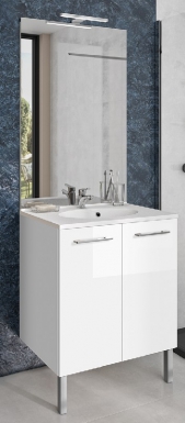 Meuble sous-plan toilette eko'line 70 cm (h 85 cm / p 46 cm) - 2 portes - blanc brillant. disponible abidjan cote d'ivoire.