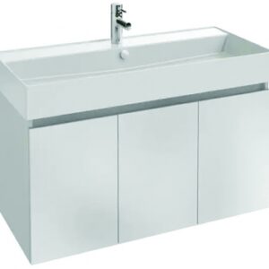 Meuble sous plan-vasque tolbiac coloris blanc 100 cm - 3 portes à fermeture progressive - poids: 31. disponible abidjan cote d'ivoire.