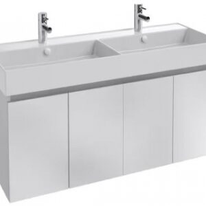 Meuble sous plan-vasque tolbiac coloris blanc 120 cm - 4 portes à fermeture progressive - poids: 47,9 kg - dimensions: 456 x 520 x 1185 mm. disponible abidjan cote d'ivoire.