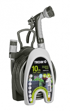 Mini dévidoir portable tout équipé / 10 m avec raccords + pistolet arrosoir 7 jets. disponible abidjan cote d'ivoire.