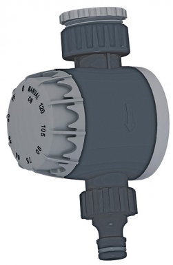 Minuterie mécanique - durée d’arrosage de 0 à 120 mn - écrou tournant f 26x34 + réducteur m 26x34/ f 20x27, filetage sortie m 20x27. disponible abidjan cote d'ivoire.