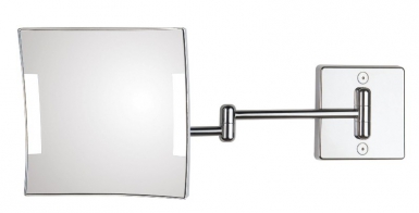 Miroir grossissant lumineux led double bras - h 20 x 20 x 46 cm - laiton chromé/abs chromé. disponible abidjan cote d'ivoire.