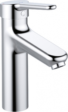 Mitigeur lavabo okyris pro poignée pleine - tirette et vidage - à bec fixe incliné - finition chromé. disponible abidjan cote d'ivoire.