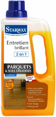 Nettoyant entretien brillant 2 en 1 pour parquets cirés ou vitrifiés et sols stratifiés - non glissant et sans traces - 1 l. disponible abidjan cote d'ivoire.