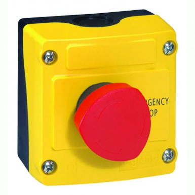 Osmoz boîte à bouton coup de poing rouge pousser/tourner ø 40 + contact nf. disponible abidjan cote d'ivoire.