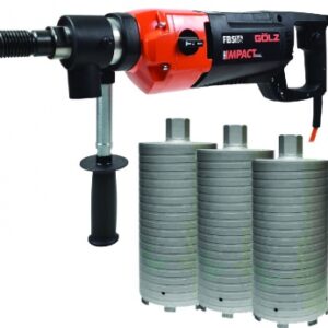 Pack carotteuse portable à percussion fbs16 + 3 couronnes diamants kt55 (ø 68/82/102) long 300 mm. disponible abidjan cote d'ivoire.