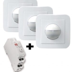 Pack rénovation  " luxomat " 3 détecteurs encastrés + 1 minuterie. disponible abidjan cote d'ivoire.