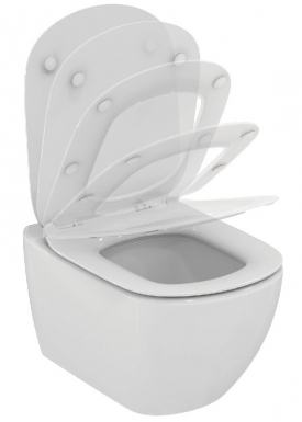 Pack wc tesi - 53,5 x 36,5 cm - abattant ultra-fin frein de chute - technologie aquablade (absence de bride classique) - blanc. disponible abidjan cote d'ivoire.