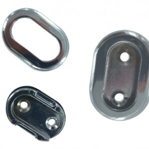 Paire d'enjoliveurs d'extrémité pour tube de penderie ovale 30x15 mm finition argent. disponible abidjan cote d'ivoire.