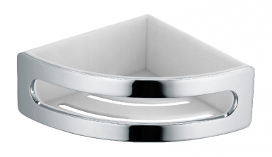 Panier de douche d'angle - elegance - chromé/blanc. disponible abidjan cote d'ivoire.