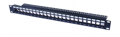 Panneau de brassage nu 1u 24 ports cat 5e/6a ftp keystone noir. disponible abidjan cote d'ivoire.