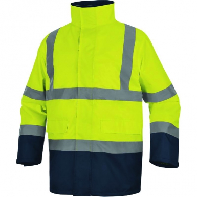 Parka 5 en1 haute visibilité polyester oxford enduit pu speed jaune fluo-bleu marine - taille xl. disponible abidjan cote d'ivoire.