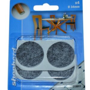 Patins feutre adhésif anti-rayure rond marron ø 34 mm blister 4 p. disponible abidjan cote d'ivoire.
