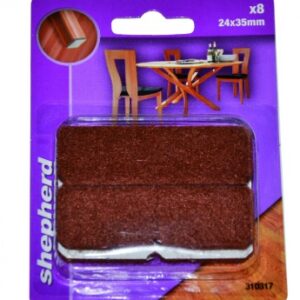 Patins feutre adhésif rectangulaire marron 25x35 mm blister 6 p. disponible abidjan cote d'ivoire.