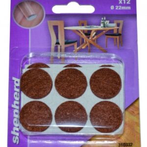 Patins feutre adhésif rond marron ø 22 mm blister 12 p. disponible abidjan cote d'ivoire.