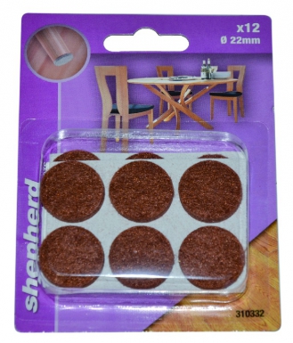 Patins feutre adhésif rond marron ø 22 mm blister 12 p. disponible abidjan cote d'ivoire.