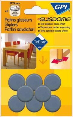 Patins glisseur adhésif ø 25 mm gris blister 8 p. disponible abidjan cote d'ivoire.