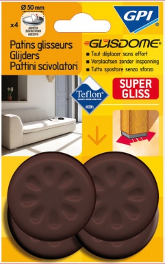 Patins glisseur adhésif ø 80 mm gris blister 4 p. disponible abidjan cote d'ivoire.
